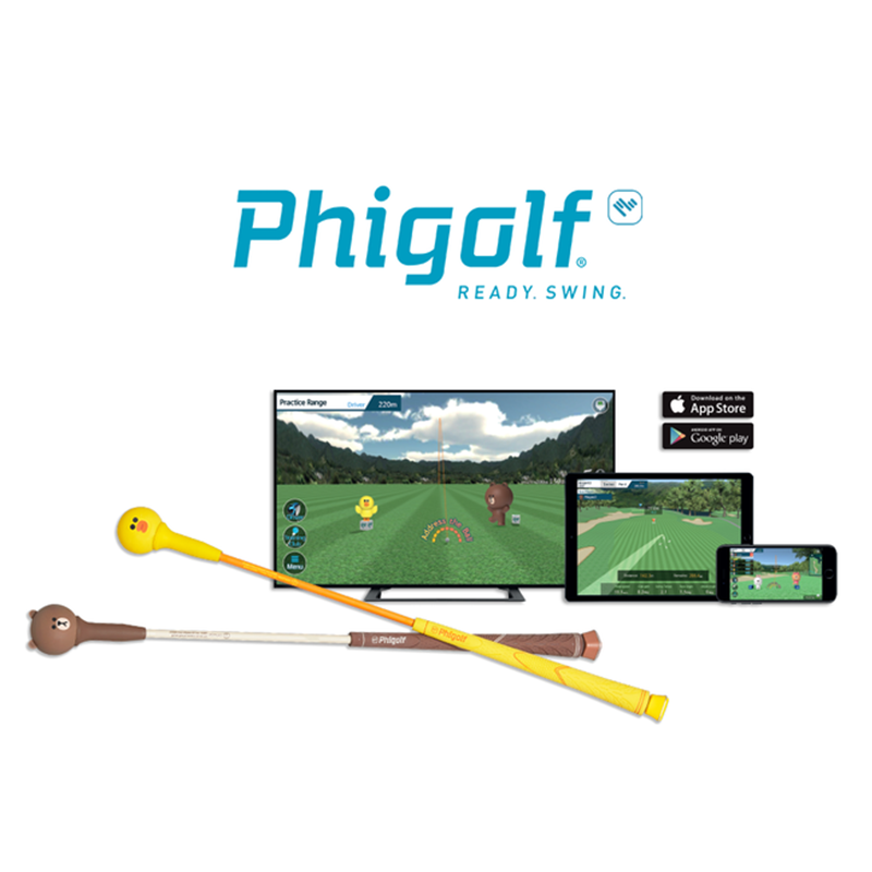 Phigolf LINE Friends Edition: Fun Swing Trainer with Brown & Sally