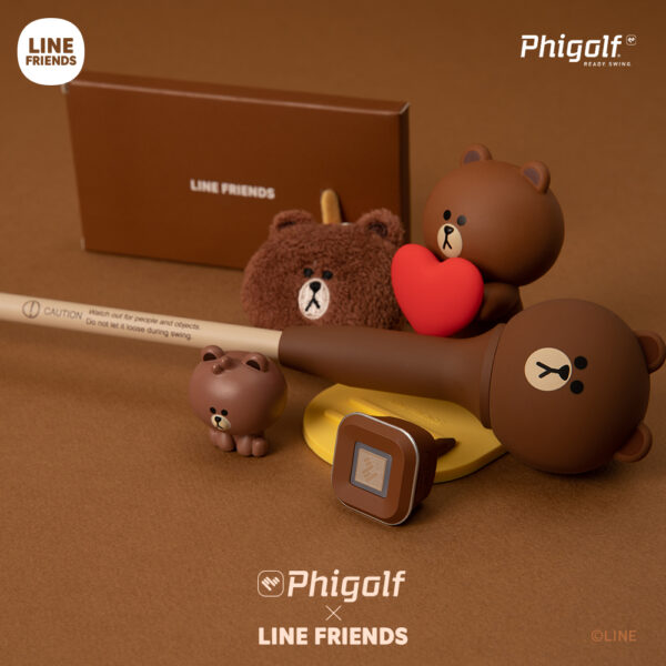 Phigolf LINE Friends Edition: Fun Swing Trainer with Brown & Sally